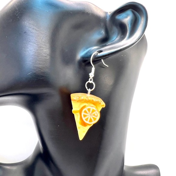 Pie Earrings - Fruit Earrings - Orange Pie - Bakery Earrings - Gifts For Bakers - Picture 10 of 10